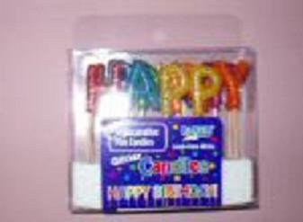Happy Birthday Pick Candles With Glitter