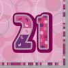 Happy 21st Birthday Napkins Glitz Pink