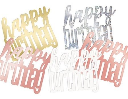 Happy Birthday Glitz Rose Gold Confetti