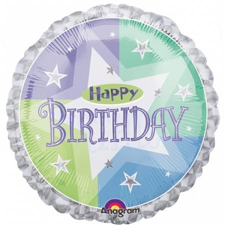Happy Birthday Shimmer Blue Foil Balloon