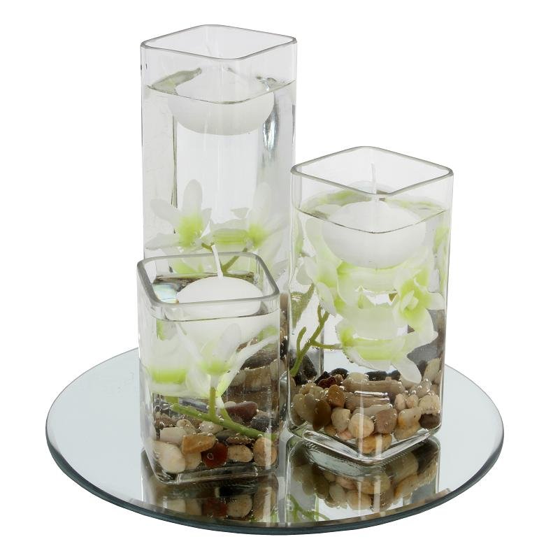 White Floating Candle Holders