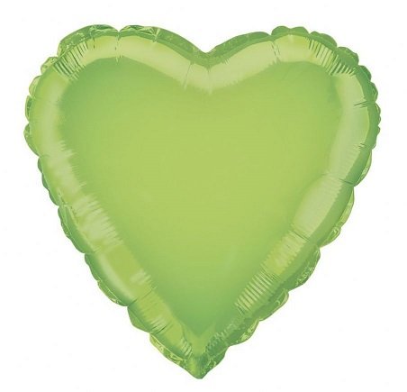 Lime Green Plain Heart Foil Balloon