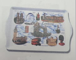 London Multi Drawing Rect Tea Tray Small