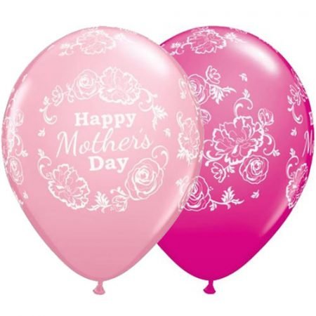 Happy Mother's Day Dark Pink & Light Pink Latex Balloons
