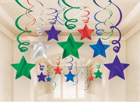 Swirls Shooting Stars Muti-Coloured Hanging Decoration