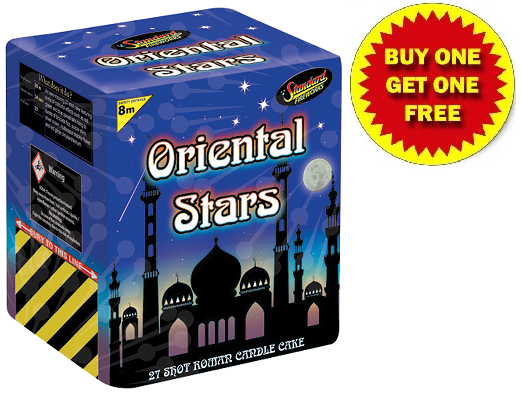 Oriental Stars Roman Candle Cake