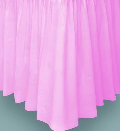 Baby Pink Plastic Table Skirt