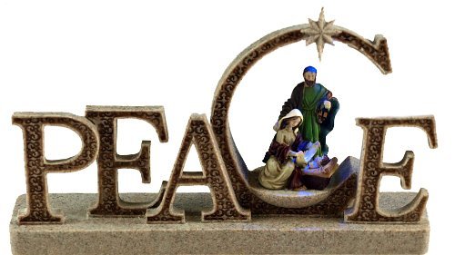 Light up LED Peace Nativity Scene