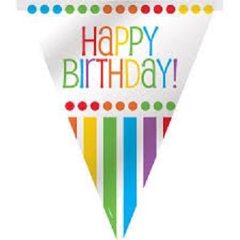 Happy Birthday Flag Banner Rainbow
