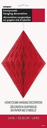 Honeycomb Hanging Decoration Red