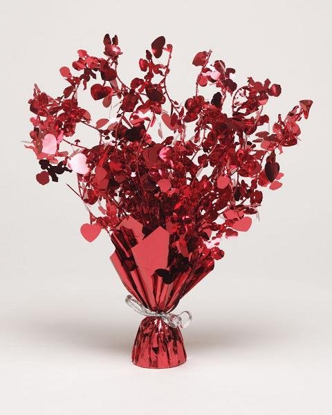 Red Cupids & Hearts Foil Spray Weighted Centrepiece