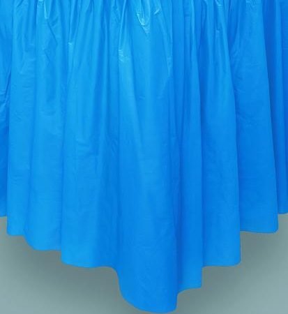 Blue Plastic Table Skirt