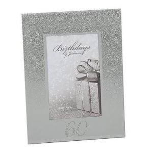 Happy 60th Birthday Glitter Mirror Photo Frame