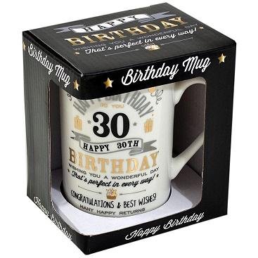 Happy 30th Birthday Black & Gold Mug