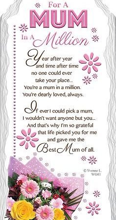 For a Mum In A Million Ceramic Plaque