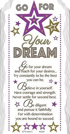 Go For Your Dream Ceramic Plaque