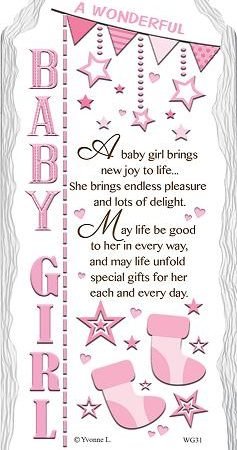 Baby Girl Ceramic Plaque