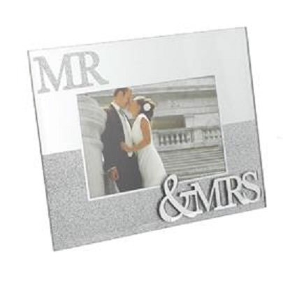 Mr & Mrs Glitter Photo Frame 6x4