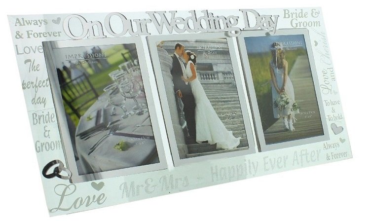On Our Wedding Day Triple Frame