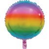 Rainbow Plain Round Foil Balloon